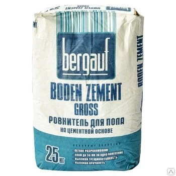 Фото Ровнитель цементный Bergauf Boden zement gross, 25 кг (толщ. 6-50мм,1,8-2,0