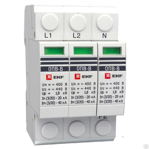 Фото ОПВ-B/3P In 30кА 400В (с сигнализацией) EKF PROxima