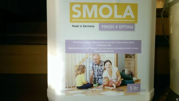 Фото SMOLA
 лак Finish 4 Optima 1К п/мат. 5 л.