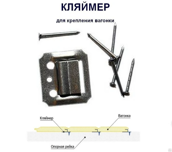 Фото Кляймер для крепления вагонки