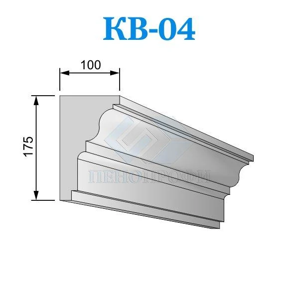 Фото Фасадные венчающие карнизы из пенопласта (пенополистирола) КВ-04 ПСБ-С-35