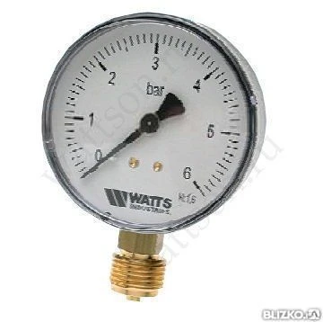 Фото Манометр Watts Mdr 1/2" 10 Бар Нижн. Подкл. 80 Мм