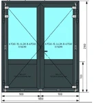 фото Дверь EIW30 из КПТ 78EI с СПД 38 (1800 х 2100) с глухим заполнением