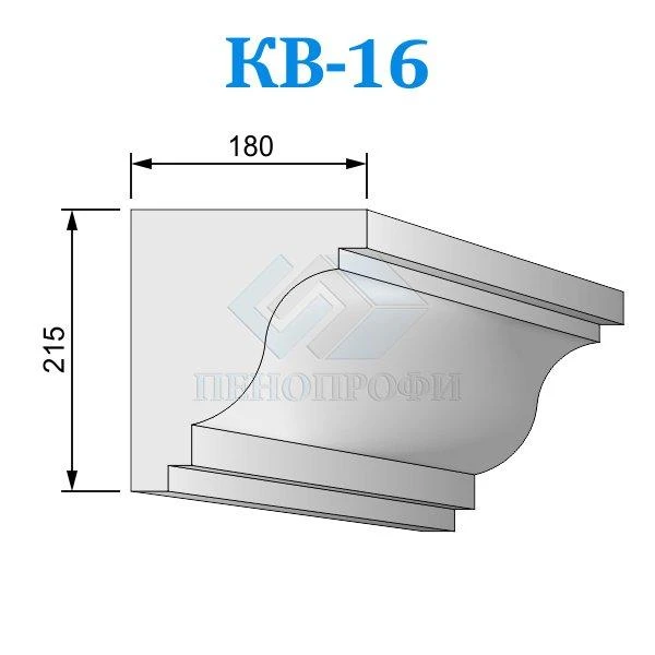 Фото Фасадные венчающие карнизы из пенопласта (пенополистирола) КВ-16 ПСБ-С-25Ф