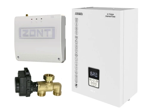 Фото Миникотельная-SET МК-X 15кВт (клапан ZOTA BPV+ZONT SMART 2.0+Адаптер OpenThermDIN)