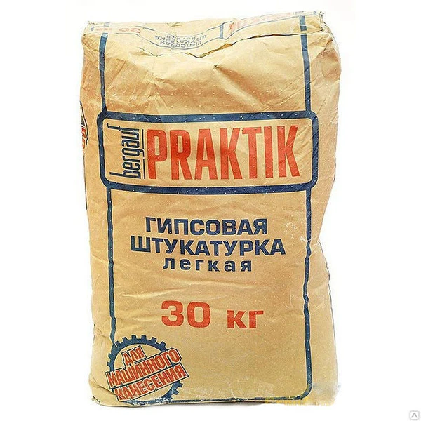 Фото Гипсовая штукатурка легкая для машинного нанесения Praktik Bergauf