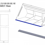 фото ЛЕМЕХ 16мм OL.LK2 2.0 00.00.00.16 на ковш Metal-Fach шириной 2,0 метра