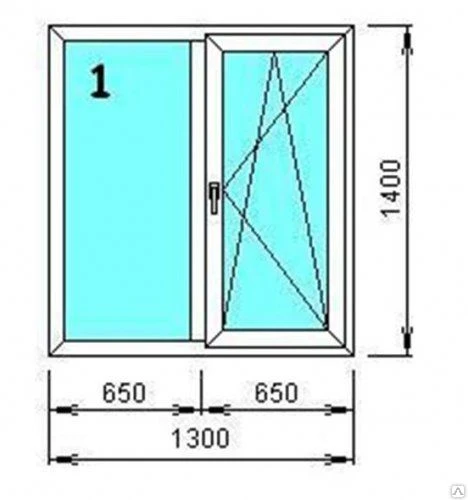 Фото Окно пластиковое двухстворчатое