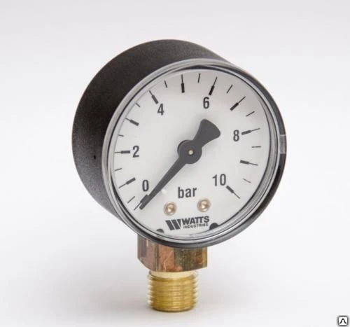 Фото Манометр радиальный Watts 1/4" нар(ш) 10 бар d50 мм