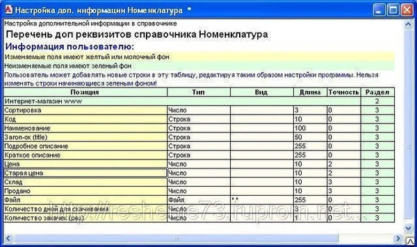 Фото Дополнительные реквизиты в справочниках 1С (7.7)