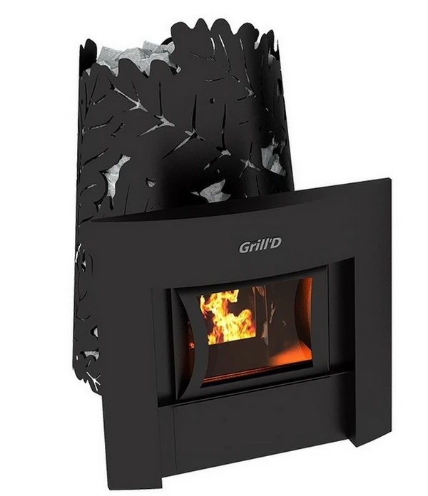 Фото Печь для бани Grill D Dubravo 180 window black (чёрная, панорамная дверца)