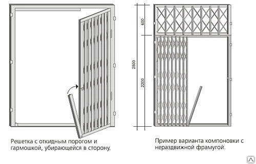 Фото Решетка раздвижная оконная