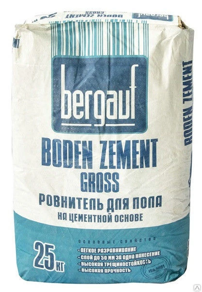 Фото Ровнитель для пола Бергауф Боден Цемент Гросс толщ.5-50мм, 25кг