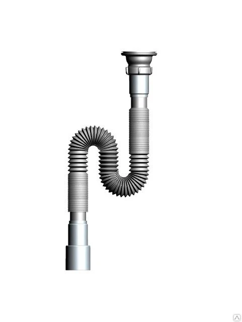 Фото F113(аналог G116) Гофриросифон 1 1/2"х 40/50 удлиненный