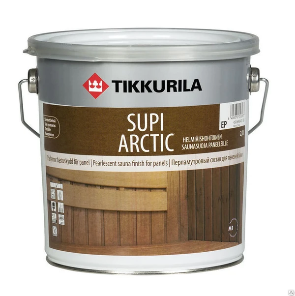 Фото SUPI ARCTIC для защиты бани Tikkurila, 2,7л