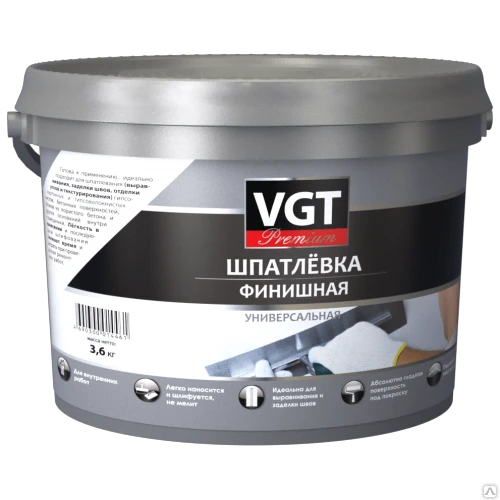 Фото Шпаклевка VGT финишная PREMIUM 18 кг