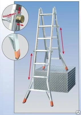 Фото Шарнирная телескопическая лестница Krause TeleMatic
