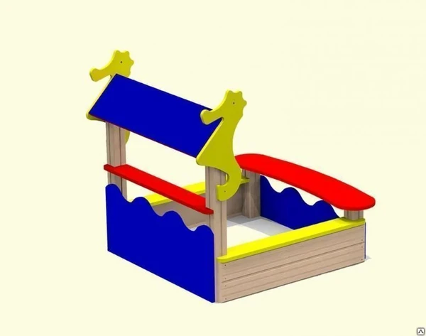 Фото Песочница Морской конек. Габаритные размеры: 1500х1500х1500