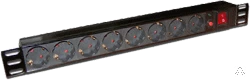 Фото Стоечный блок 8 розеток 19" 1U, тип PDU19-1U-8-C14-16A