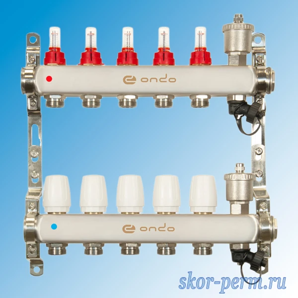 Фото Коллекторная группа ONDO MFS 4-12 RR, D=1&quot;, 5 выходов 3/4&quot;