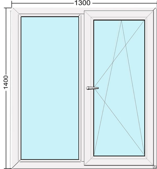 Фото Окно двухстворчатое ПВХ (с установкой)