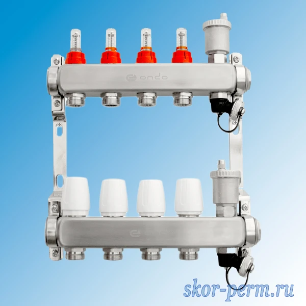 Фото Коллекторная группа ONDO MFS 4-12 RR, D=1&quot;, 4 выходов 3/4&quot;