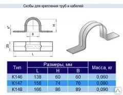 Фото Скобы для крепления кабеля,  трубы К-147