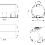 Фото №3 Емкость Н 1000 литров цилиндрическая горизонтальная, пластиковая