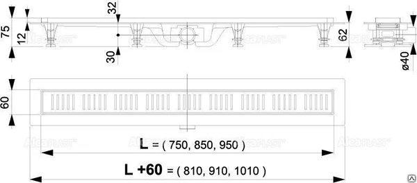 Фото Душевой трап линейный Alcaplast APZ10 Simple 850