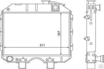 Фото Радиатор водяной 3741-1301010-05 УАЗ-452, УАЗ-469 и их модиф.