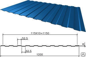 Фото Профнастил С-8х1150 0,4 окрашенный все цвета