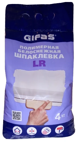 Фото Шпаклевка полимерная белоснежная LR, 4кг Gifas