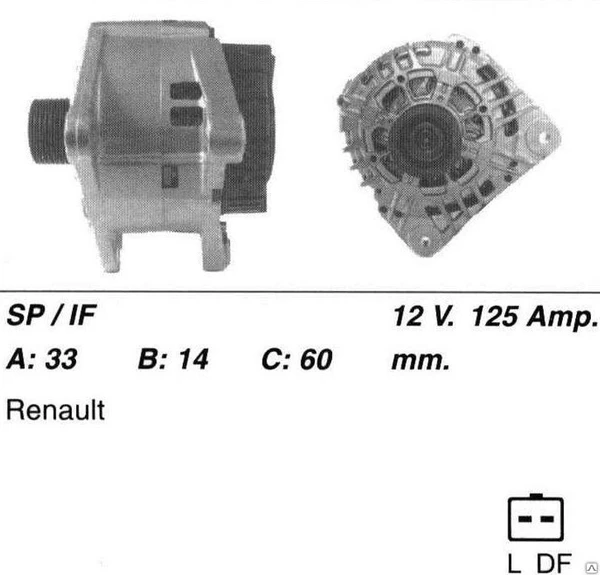 Фото Генератор 1814 12V / 125Amp.