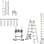 фото Лестница телескопическая 2-х секционная STARTUL ST9733-032, 156/320см, 2х5 ступеней, 11.1 кг