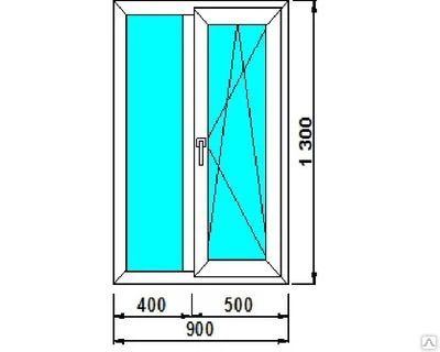 Фото Окно ПВХ 900x1300, 58мм, 32мм ст