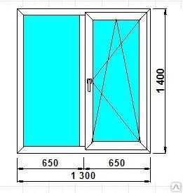 Фото Окно ПВХ 1300х1400, 58мм, 32мм ст