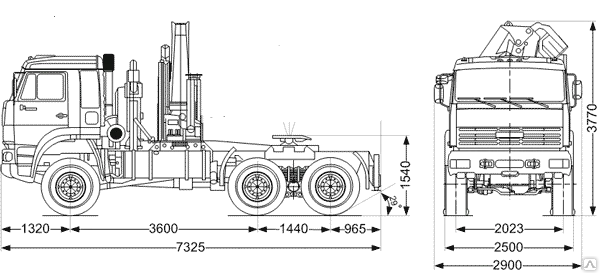 Фото СЕДЕЛЬНЫЙ ТЯГАЧ КАМАЗ 65225-43 с КМУ Palfinger РК-23500B
в