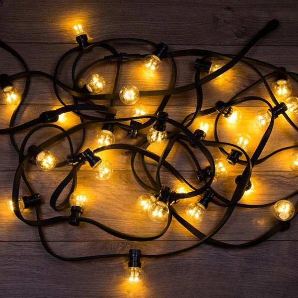 Фото Гирлянда "LED Galaxy Bulb String" 10м 6х30LED тепл. бел. IP65 влагостойкая провод черн. каучук Neon-Night 331-326