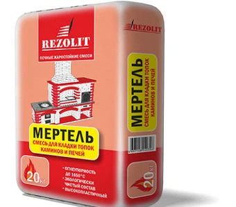 Фото Кладочная смесь огнестойкая Мертель Rezolit 20 кг