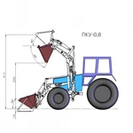 Фото №2 Фронтальный навесной погрузчик ПКУ 0,8 (Кун 10) на трактор МТЗ