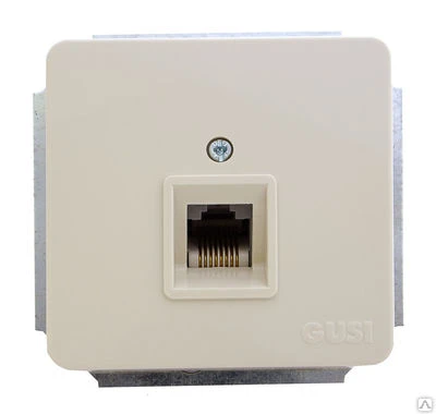 Фото Розетка компьютерная RJ45 бежевый Gusi extra C1К1-003 (кор. 24 шт)