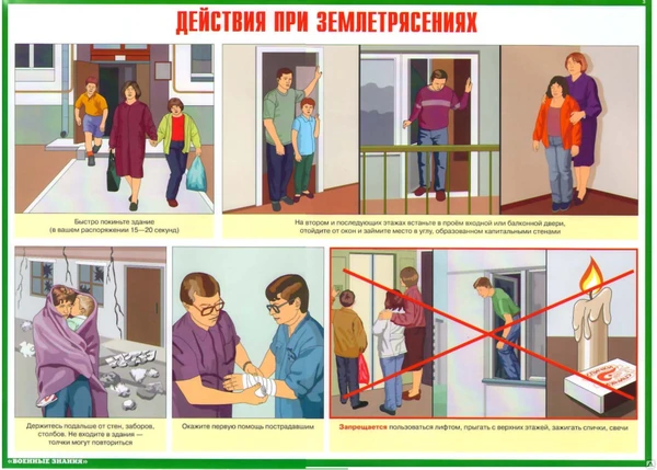 Фото Стенд "Действия при землетрясении"