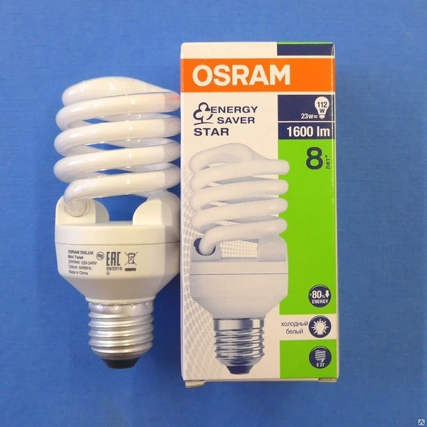 Фото Лампа энергосберегающая Osram 23/827 Е27