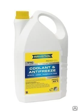 Фото Антифриз готовый жёлтый Ravenol TTC Premix -40 5л.