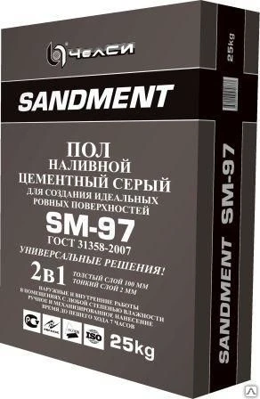 Фото Пол наливной цементный серый SANDMENT SM-97 (25кг)