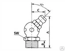 Фото Пресс-масленка угловая 45 град. M6x1,0 (PRESSOL код: 15 107 140)