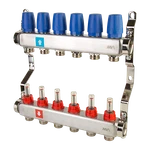 фото Коллекторная группа 1"х3/4 6 выходов с расходомерами и вентилями MVI