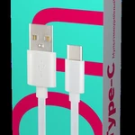 фото Кабель PERFEO USB2.0 A вилка - USB Type-C вилка, белый, длина 1 м., КОРОБКА (U4704)