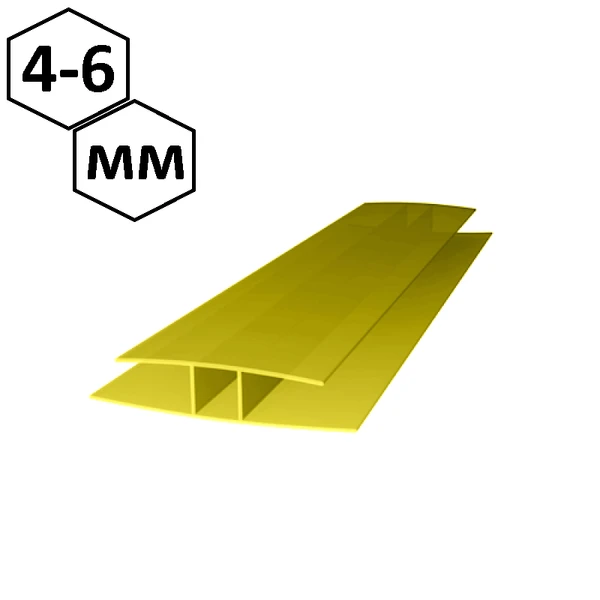 Фото Профиль соединительный, желтый, 4-6 мм