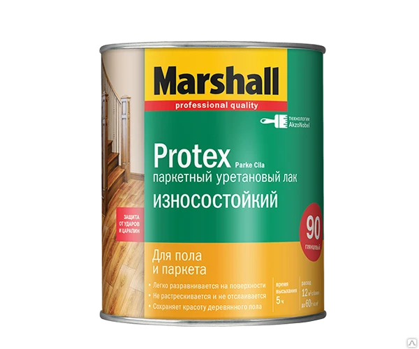 Фото Лак Marshall Protex, алкидн.уретановый, паркетный полуматовый 2,5л